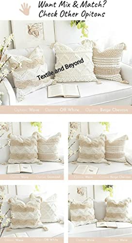 Image of Cushion - Handloom Cotton Throw Pillow Covers - Set of 5 Decorative Cushions for Living Room, Bedroom, & Sofa, 16x16 Inches