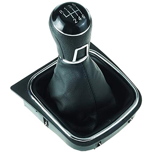 Do!LED Schaltknauf Schaltsack Schaltmanschette Rahmen 6 Gang schwarze Naht