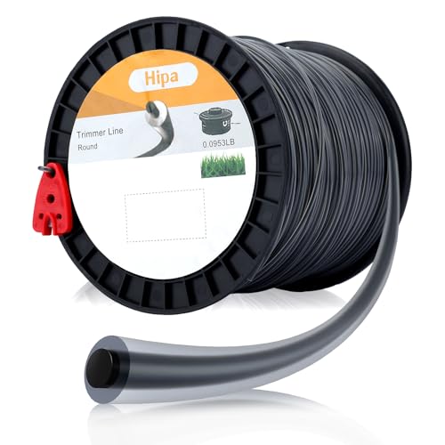 Hipa 3 Pound 095 Round Trimmer Line Heavy Duty 2.4 mm/.095" for Echo SRM225 SRM210 SRM230 Sthil FS38 FS55R FS80 FS85 Husquavarna 128ld 223l Troybilt TB22 Brushcutter Electric String Trimmers
