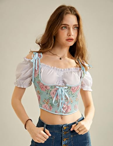 Image of Scarlet Darkness Women's Underbust Corset Top Renaissance Medieval Lace-up Boned Fairycore Pirate Corsets