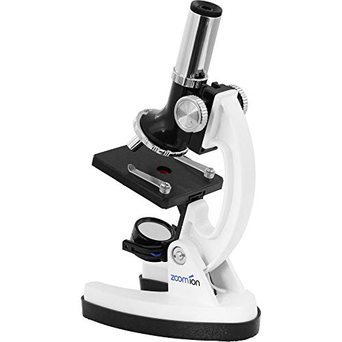 Juego de Microscopio Panorámico Zoomion para niños de 8 & 10 años 900x Zoom 28-Piezas Incl. Diapositivas, Cubiertos, etc Cover