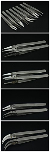 4pcs model Anti-static ceramic removable Repair Heat Resistant stainless steel tweezers pilers