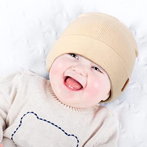 Satinior 4 Pieces Winter Baby Beanies Toddler Beanies Infant Hats Slouchy Knitted Beanies For Boys Girls 0-36 Months #TOP3