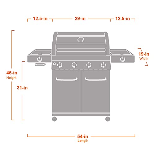 Monument-Grills-Larger-4-Burner-Propane-Gas-Grills-Stainless-Steel-Cabinet-Style-with-Clear-View-Lid-LED-Controls-Built-in-Thermometer-and-Side-Side-Sear-Burners