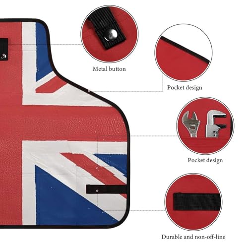 Delantal de trabajo con bandera británica y cierre rápido miniatura 3