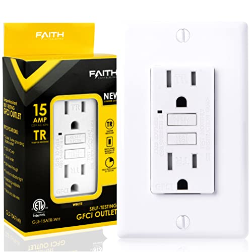 Faith 15 Amp GFCI Outlet, TamperResistant GFI