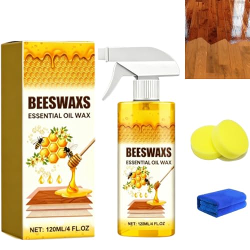 Beeswax Wood Polish Spray Bees Wax Furniture Polish and Cleaner Beeswax Spray for Wood Beeswax Spray for Wood Floors Furniture and Wooden Cabinet (1PCS)