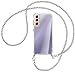 Produktbild mtb more energy® Handykette kompatibel mit Samsung Galaxy S21 5G (SM-G991, 6.2'') - Metallkette (Silber) - Smartphone Hülle zum Umhängen - Anti Shock Full TPU Case
