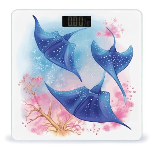 Balanza digital de baño con diseño de animales marinos miniatura 1