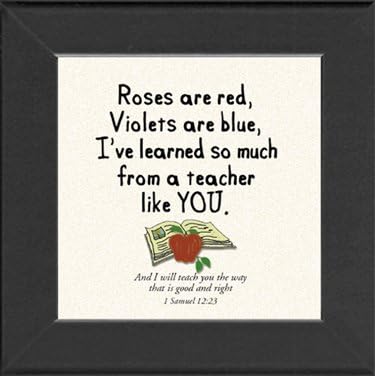 Teacher Gift Black Frame 3.5"x3.5" with Scripture and Built in Easel