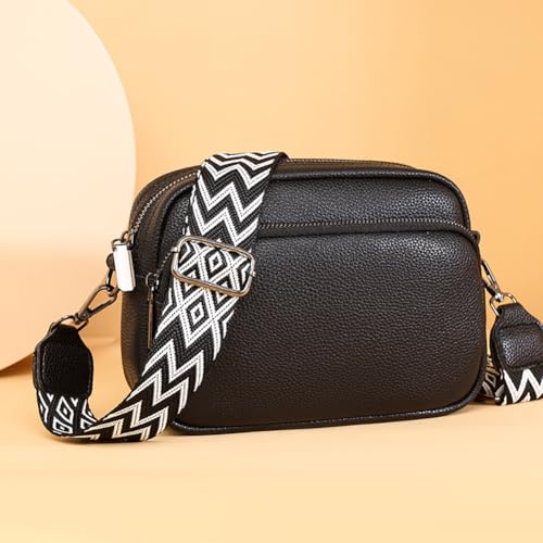 Noir & Blanc Leather Crossbody Bag and Accessories, Noir and Blanc Leather Crossbody Bags for Women, Trendy Purses Handbags2