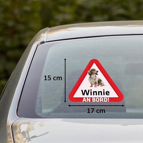 Indigos UG - Namensaufkleber Hund - Dobermann - Aufkleber mit Namen & Wunschtext - individuell personalisiert - Auto - Motorrad - LKW