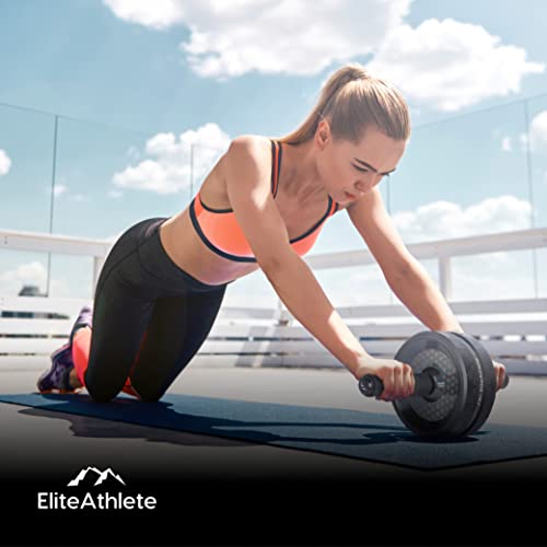 EliteAthlete Roue Abdominale - Roulette Abdominaux - AB Wheel - Rouleau Abdo - Abdos musculation appareil de sport fitness - AB Roller incl. tapis rembourré – Image 5