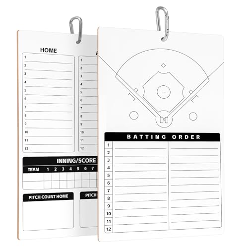 QUEENLINK Baseball Lineup Board Dry Erase Clipboard for Coaches 15x9