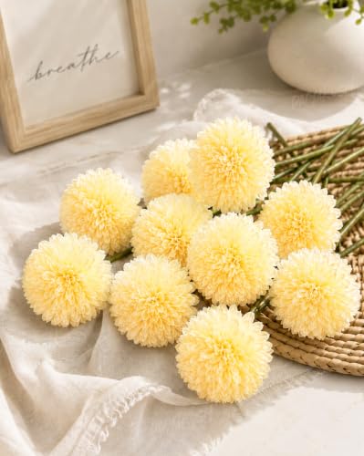 Image of Divyakosh Artificial Hydrangea Flower Sticks for Vase (Vase Not Included), Pack of 6, 3.5 Inch (8.9 cm) Large Bloom, Peach Artificial Flowers for Home Decor, Decorative Artificial Dahlia Flowers