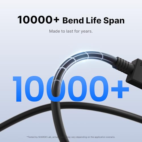 Image of sharge USB C Cable, Type C Charging Cord, 240W Fast Charging Durable for iPhone 17 Series, MacBook Pro, Galaxy S26 Ultra, 5FT