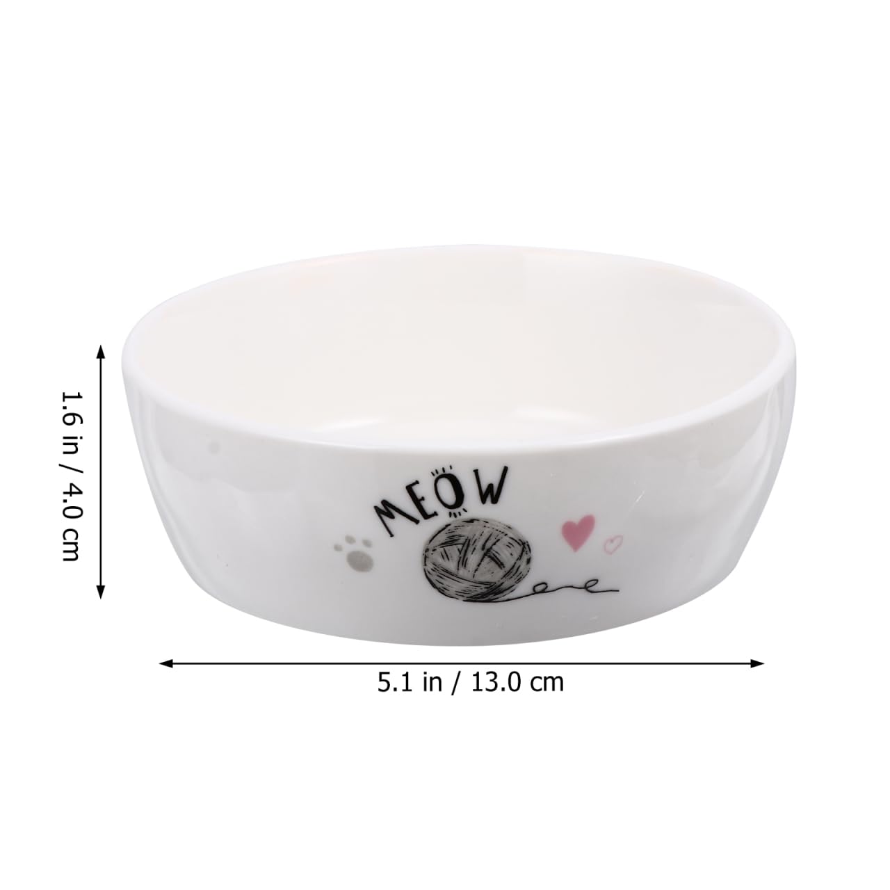 POPETPOP Keramik Napf Hund, Katzennapf Keramik, rutschfeste Futterschale FüR Katzen Und Hunde, Wassernapf Mit SüßEm Muster, 13cm, Weiß