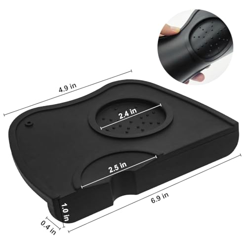 Image of Supvox Silicone Coffee Tamper Mat Espresso Silicone Tamper Mat Tamping Pad for Coffee Bar Non-Slip Silicone Tamping Mat, 17.5x12.5x0.6cm
