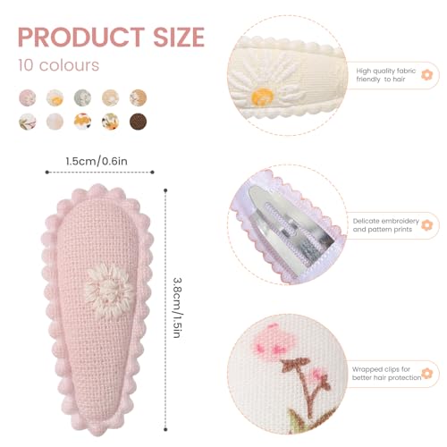 Yhxx Ylen Ylen Yhxx 20 Pcs Baby Snap Hair Clips Mini Baby Barrettes 1.5 Inches Cute Floral Print Toddler Hair Clips Non Slip Wrapped Baby Girls Hair Clips Hair Accessories For Baby Infants Toddler thumb #2