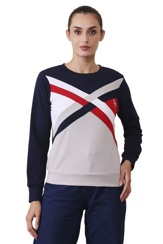 Jhoomantroo Women's Round Neck Sweatshirt Full Sleeve Pullover, Soft Cotton Blend, Casual Winter Wear for Everyday & Lounge-picture-29
