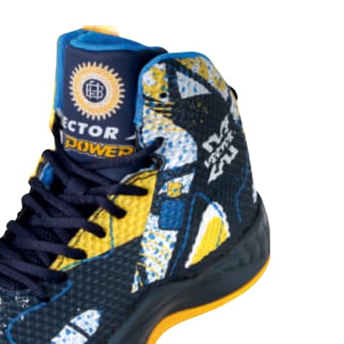 Image of Vector X BB-Power Basketball Shoes - High-Top Court Shoes with Ankle Support, Superior Grip & Cushioning for Indoor and Outdoor Play, Navy - 7UK