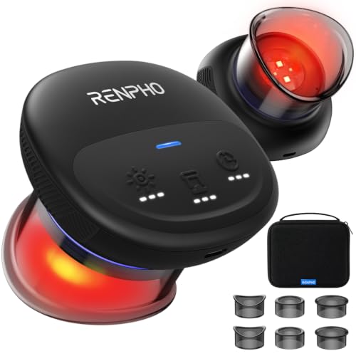 Image of RENPHO Emberace Cup Cupping Massager with 850nm Infrared Heating, 2-Pack