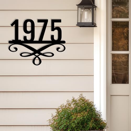 Image of Personalized House Number Custom Metal Address House Numbers Modern House Number Sign for Outside