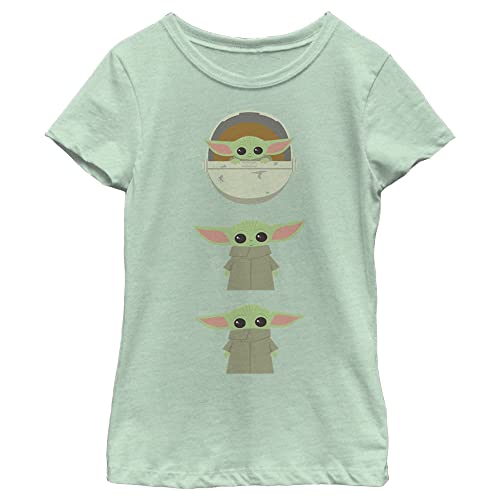 STAR WARS Mandalorian Child Stack Girl's Heather Crew Tee