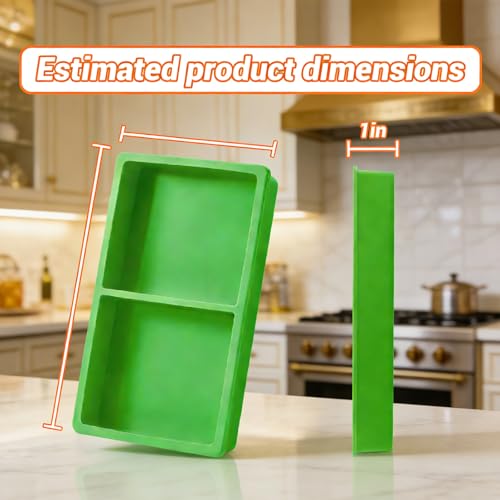 Set de 4 moldes y bandejas verdes de silicona para congelador miniatura 2