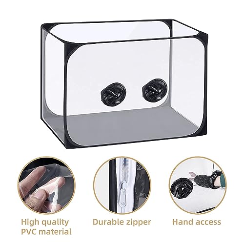 CuteHairy Still Air Box,Portable Mushroom Grow Tent,Compact Pop Up Mushroom Container for Spores Mycology Horticulture,35.8x23.2x22.8inch Black - Image 3