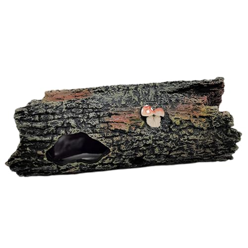 Hábitat para reptiles con forma de tronco hueco ideal para decorar acuarios 2