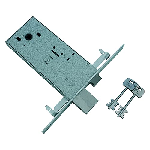 Serratura A Doppia Mappa Da Infilare Art. 983 Triplice, Quattro Mandate A Scrocco. Quadro Maniglia Mm 8. Dotata Di Due Guidachiave In Nylon, Viti Di Fissaggio, Due Chiavi. Frontale Inox.