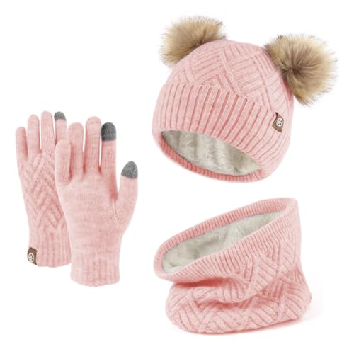 Gants tactiles garçons filles et bonnet coupe-vent contre le froid