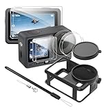Lemxiee Cover per DJI Osmo Action 6 Case Accessori + [2+2+2 Pezzi] Pellicola Vetro Temperato per DJI Osmo Action 6 Custodia
