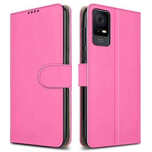 PIXFAB For TCL 405/406 / 408 Leather Phone Case, Magnetic Closure Full Protection Book Folio Design