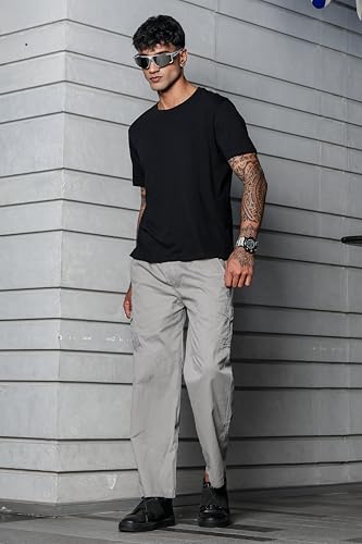 Image of FABRIPPLE Men's Heavy-Duty Cotton Cargo Pants - Rugged Style, All-Day Comfort