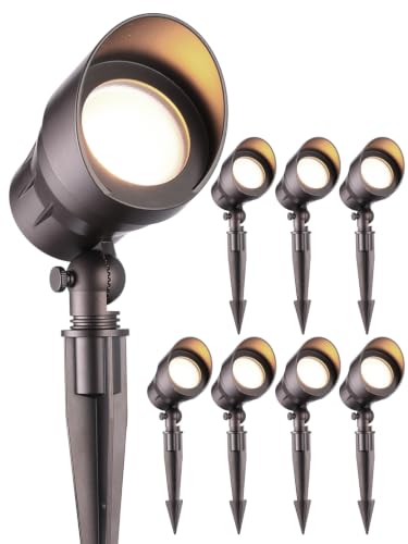 Image of LEONLITE 8-Pack 5W 12-24V Low Voltage LED Spotlight 3000K Oil Rubbed Bronze