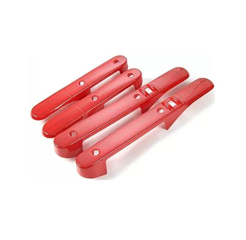 Toworldit ABS Red Interior Accessories Dashboard Decoration Cover Kit Trim Sticker Compatible with Jeep Wrangler JK 2007-2010 (4pcs/Set Inner Door