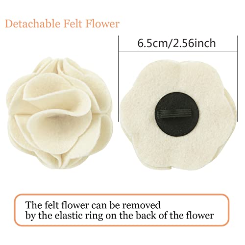 Aring Pet Velvet Dog Collar, Soft White Dog Collar With Felt Flower, Adjustable Wedding Dog Collars Flower With Metal Buckle For Small Medium Large Dogs #TOP2