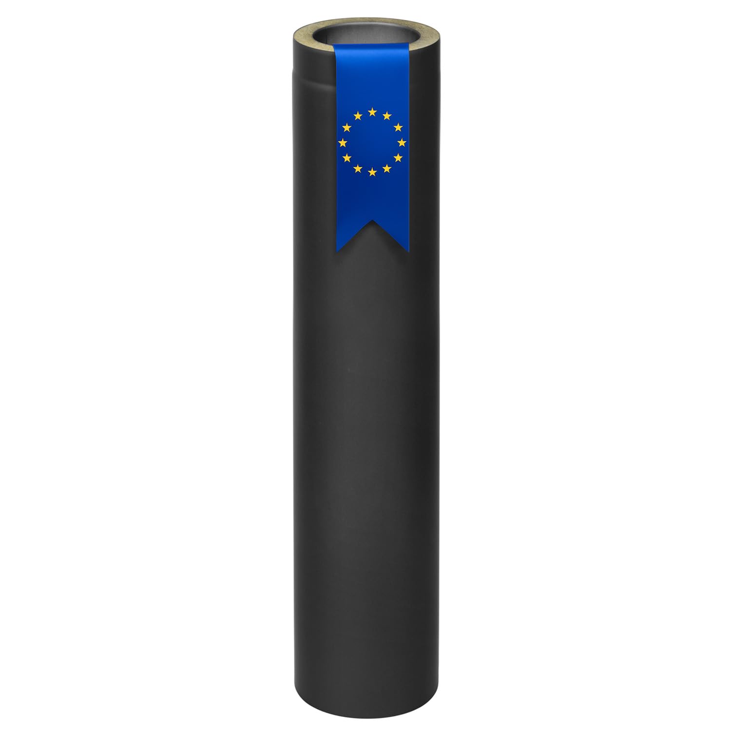 raik Rauchrohr/Ofenrohr Coltherm doppelwandig mit Isolierung 150 mm Durchmesser 1000 mm Länge Stahlblech Schwarz SH30011483-sw