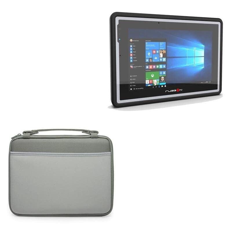 BoxWave Case Compatible with RuggON Luna 3 - Hard Shell Briefcase, Slim Messenger Bag Briefcase Cover Side Pockets - Pewter