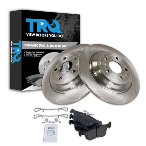 Image of TRQ Rear Brake Pad and Rotor Set Ceramic Compatible with 2021 Ford Bronco Sport 2020-2021 Escape Lincoln Corsair