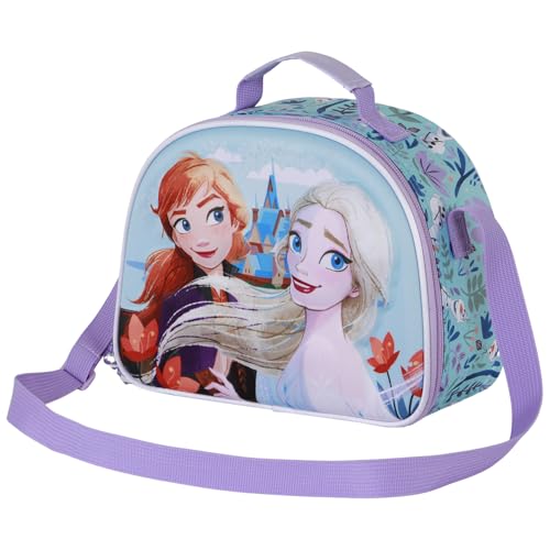 Disney La Reine des Neiges 2 (Frozen 2) Spring-Sac Repas 3D, Bleu, 26 x 20 cm