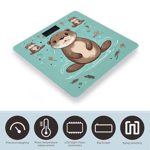 Báscula Digital de Baño Cartoon Cute Otter 400 lb miniatura 3