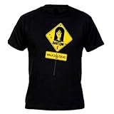 Estampado de calidad Mx Games Camiseta Walking Dead Caution (Talla: Talla L Unisex Ancho/Largo [56cm/74cm] Aprox, Tipo de Manga: Larga Unisex)