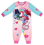 DREAMWORKS TROLLS Girls' Pajamas Unionsuit Onesie PJs Poppy Branch, Pink/Blue, Toddler Size 3