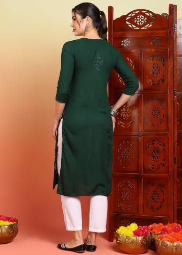 Image of Women Pink Ethnic motifs Embroidered Lucknowi Chikankari Long Kurti