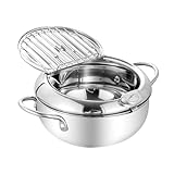 Küchentopf zum Braten - Bratopf mit Griff aus Edelstahl Fritteuse, abnehmbarer Deckel Frittiertopf für Küchenhausgebrauch für, Hühnerbeine, Hähnchenbeine