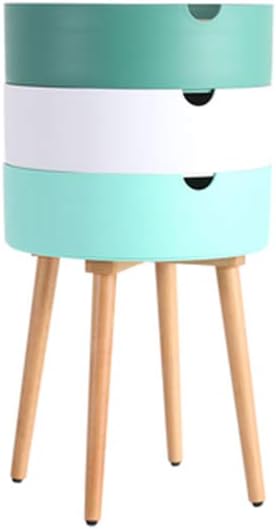 WFDLIU Round Bedside Table 3 Drawers Furniture Bedroom Nightstand Table Cabine Can Be Used As A Small Table/Coffee Table/Side Simple Bedside Table,A