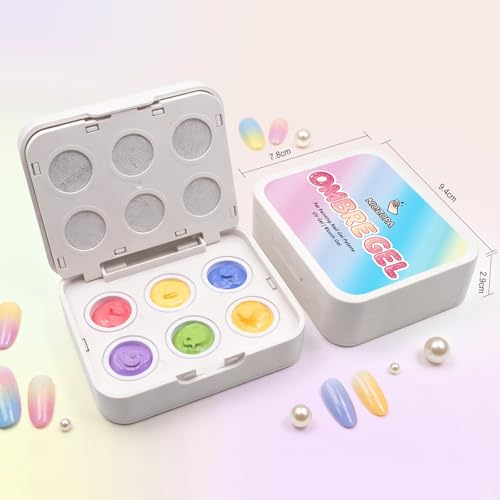 Kit Paleta de Gel Esmalte Ombre con 6 Colores y Esponjas miniatura 5